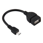 Adaptador USB A Fêmea para Micro USB 5 Pinos Macho de 10cm com OTG