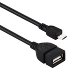 Adaptador USB A Fêmea para Micro USB 5 Pinos Macho de 10cm com OTG