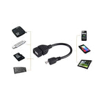 Adaptador USB A Fêmea para Micro USB 5 Pinos Macho de 10cm com OTG