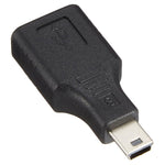Adaptador USB Mini Macho para USB 2.0 Fêmea com Função OTG, USB Fêmea