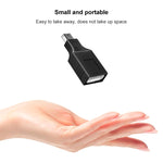Adaptador USB Mini Macho para USB 2.0 Fêmea com Função OTG, USB Fêmea