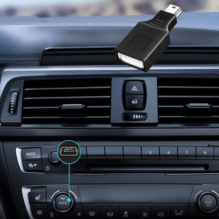Adaptador USB Mini Macho para USB 2.0 Fêmea com Função OTG, USB Fêmea