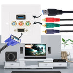 Placa de Parede com Entrada USB 3.0 Fêmea + 3 Entradas RCA Fêmea + Entrada VGA Fêmea
