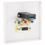 Placa de Parede com Entrada USB 3.0 Fêmea + 3 Entradas RCA Fêmea + Entrada VGA Fêmea