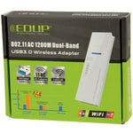 Adaptador Wi-Fi sem fios EDUP AC-1601 802.11AC 1200M de banda dupla USB 3.0, AC-1601 1200Mbps
