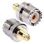 Adaptador Coaxial Fêmea SMA para Fêmea UHF, Fêmea SMA para Fêmea UHF