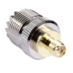 Adaptador Coaxial Fêmea SMA para Fêmea UHF, Fêmea SMA para Fêmea UHF