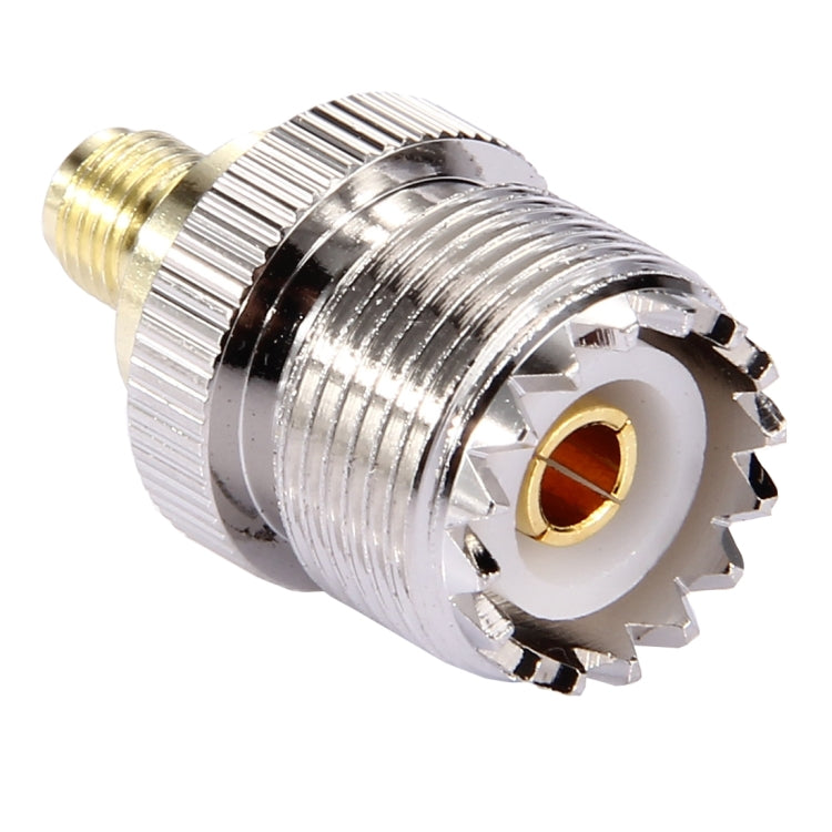 Adaptador Coaxial Fêmea SMA para Fêmea UHF, Fêmea SMA para Fêmea UHF