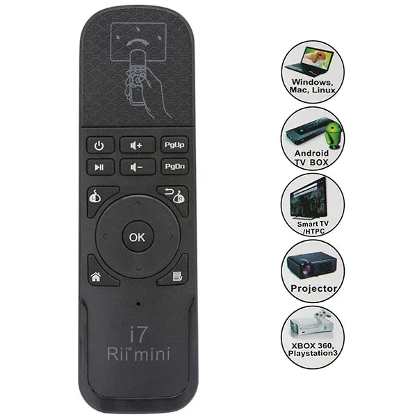 Teclado com comando remoto Rii i7 Mini Air Mouse sem fios para HTPC / Android TV Box / Xbox360, Rii i7