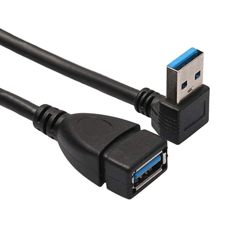 Cabo de Extensão USB 3.0 com Ângulo de 90 Graus para Baixo, Adaptador Macho para Fêmea, Comprimento: 15cm, Ângulo para Baixo AM para AF, comprimento: 15cm