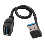 Cabo de Extensão USB 3.0 com Ângulo de 90 Graus para Baixo, Adaptador Macho para Fêmea, Comprimento: 15cm, Ângulo para Baixo AM para AF, comprimento: 15cm
