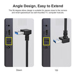 Cabo de Extensão USB 3.0 com Ângulo de 90 Graus para Baixo, Adaptador Macho para Fêmea, Comprimento: 15cm, Ângulo para Baixo AM para AF, comprimento: 15cm