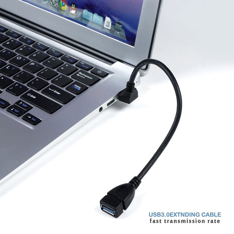 Cabo de Extensão USB 3.0 com Ângulo de 90 Graus para Baixo, Adaptador Macho para Fêmea, Comprimento: 15cm, Ângulo para Baixo AM para AF, comprimento: 15cm
