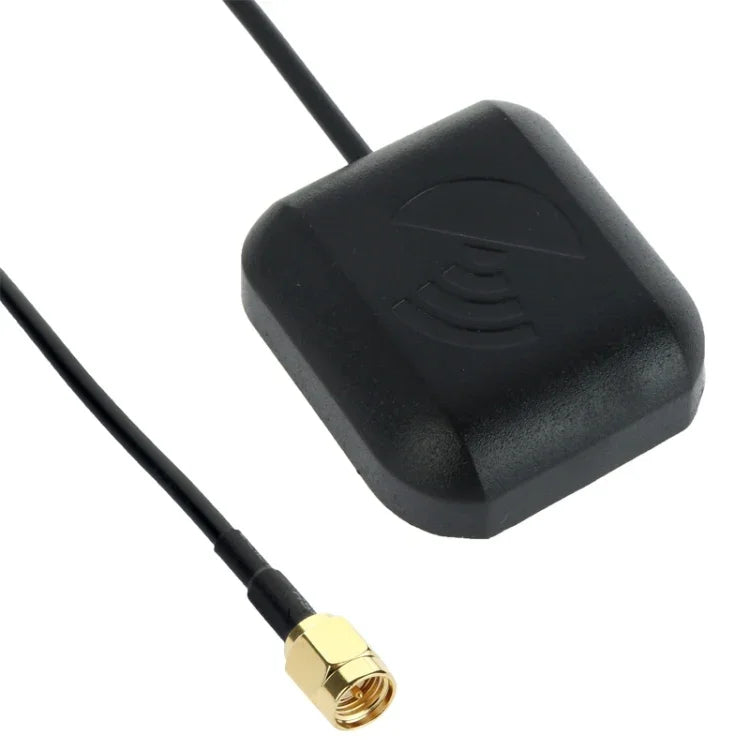 Antena GPS Ativa para Veículo Receptor Base Magnética Adaptador de Montagem Aérea Conector SMA Macho, Comprimento do Cabo: 3m, Conector SMA Macho