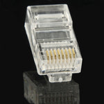 100 unidades / Pacote Conector Modular RJ45, Ouro: 3u, Ouro: 3u