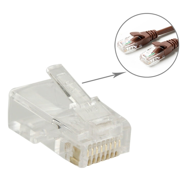 100 unidades / Pacote Conector Modular RJ45, Ouro: 3u, Ouro: 3u