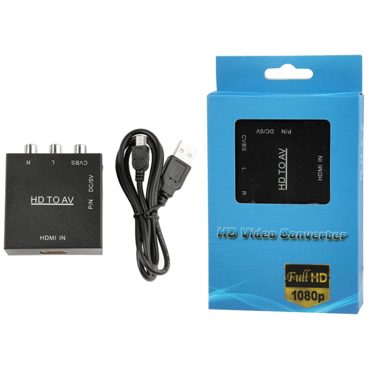 Conversor de Vídeo HDV-M610 Mini Tamanho Full HD 1080P HDMI para AV/CVBS, HDMI para AV/CVBS (Mini)