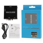 Caixa Escaladora Mini VGA HDMI 1080P HD com Áudio Vídeo Conversor Digital para PC / HDTV, HD 1080P