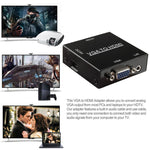 Caixa Escaladora Mini VGA HDMI 1080P HD com Áudio Vídeo Conversor Digital para PC / HDTV, HD 1080P
