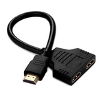 Cabo Adaptador Conversor Splitter HDMI Macho para 2 Fêmeas 30cm 1080P, 1 entrada 2 saídas