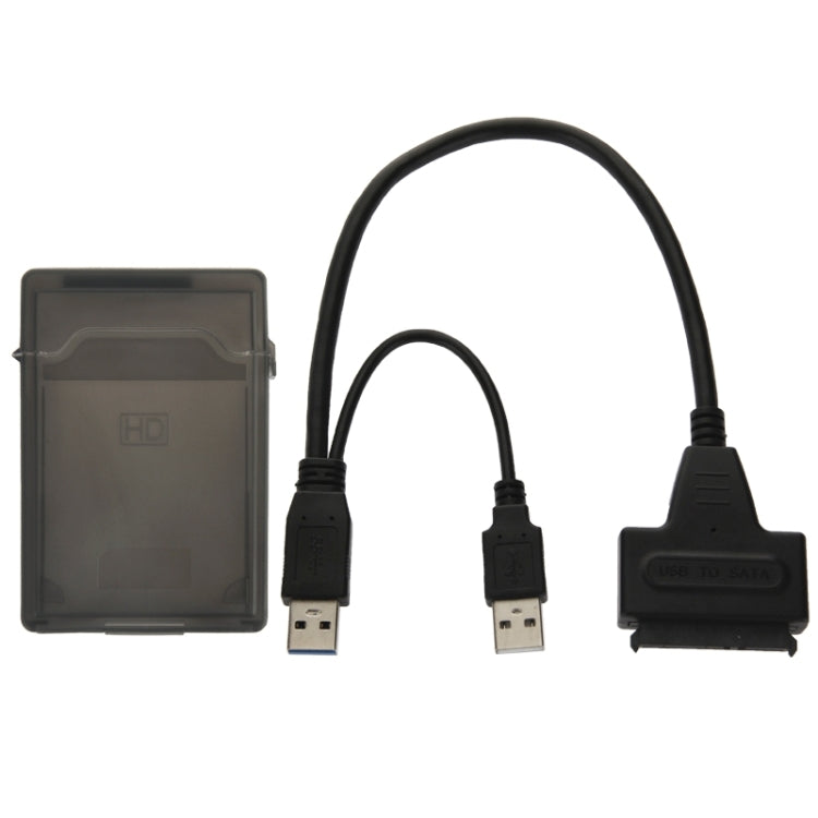 Cabo USB 2.0 / USB 3.0 para SATA com Caixa de Proteção para HDD 2,5 polegadas, Suporta até 4TB, USB 3.0 para SATA com USB(B)