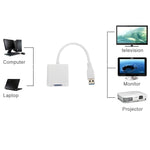 Adaptador Conversor USB 3.0 para VGA Multi-ecrã, Placa Gráfica Externa, USB 3.0