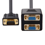 Cabo Splitter VGA Macho para 2 VGA Fêmea 30cm, VGA Macho