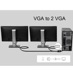 Cabo Splitter VGA Macho para 2 VGA Fêmea 30cm, VGA Macho