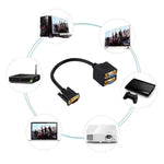 Cabo Splitter VGA Macho para 2 VGA Fêmea 30cm, VGA Macho