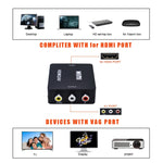 Conversor de Vídeo Mini HD VK-126 HDMI para AV/CVBS, HDMI para AV/CVBS