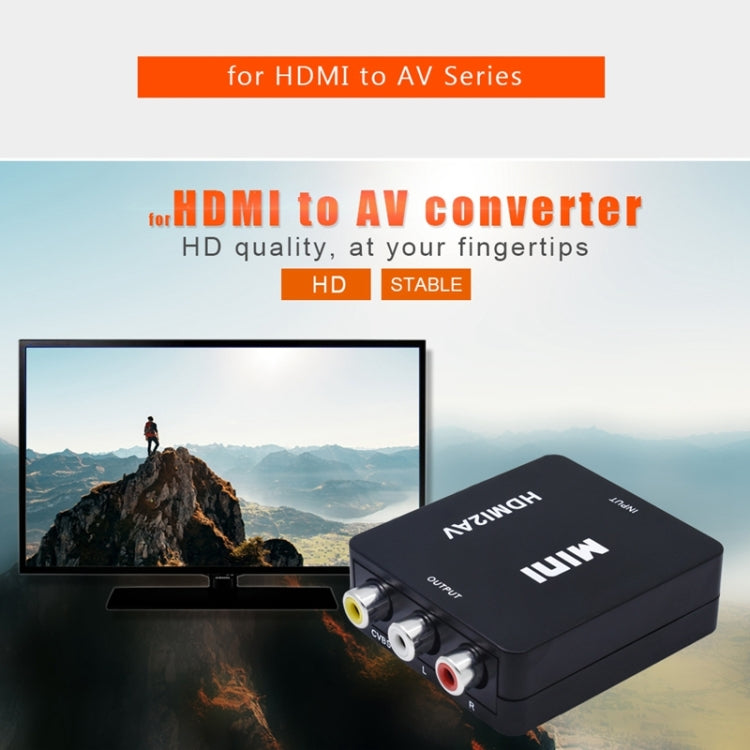 Conversor de Vídeo Mini HD VK-126 HDMI para AV/CVBS, HDMI para AV/CVBS