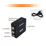 Conversor de Vídeo Mini HD VK-126 HDMI para AV/CVBS, HDMI para AV/CVBS