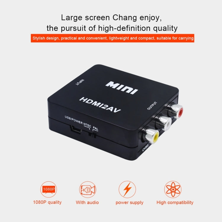 Conversor de Vídeo Mini HD VK-126 HDMI para AV/CVBS, HDMI para AV/CVBS