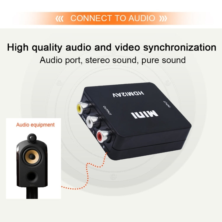 Conversor de Vídeo Mini HD VK-126 HDMI para AV/CVBS, HDMI para AV/CVBS