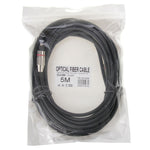 Cabo de Fibra Óptica de Áudio Digital Toslink Macho para Macho, OD: 5,0mm, Comprimento: 5m, 5m