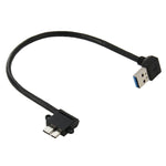 Cabo de Dados USB 3.0 para Micro 3.0 em Ângulo de 90 Graus para Galaxy Note III / N9000, Comprimento: 26cm