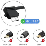 Cabo de Dados USB 3.0 para Micro 3.0 em Ângulo de 90 Graus para Galaxy Note III / N9000, Comprimento: 26cm