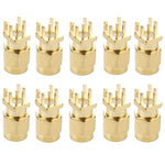 10 Peças Adaptador Conector SMA Macho Dourado com Soquete para Montagem em Borda de PCB, Soldar, 0,62 polegadas, Soquete SMA Macho