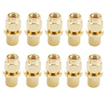 10 Peças Adaptador Conector SMA Macho Dourado com Plugue para Crimpagem RF para Cabo RG58 / RG142 / LMR195, Plugue SMA Macho