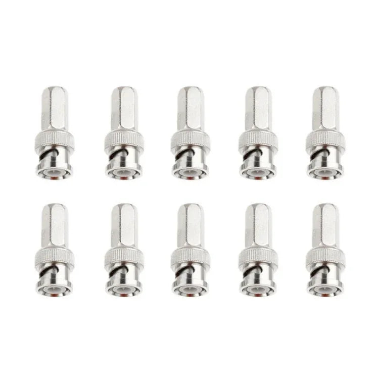 10 PCS Conector Compressão Hexagonal BNC Macho, Hexagonal
