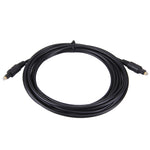 Cabo de Fibra Óptica de Áudio Digital Toslink, Comprimento do Cabo: 3m, Diâmetro Externo: 4,0mm (Dourado), 3m
