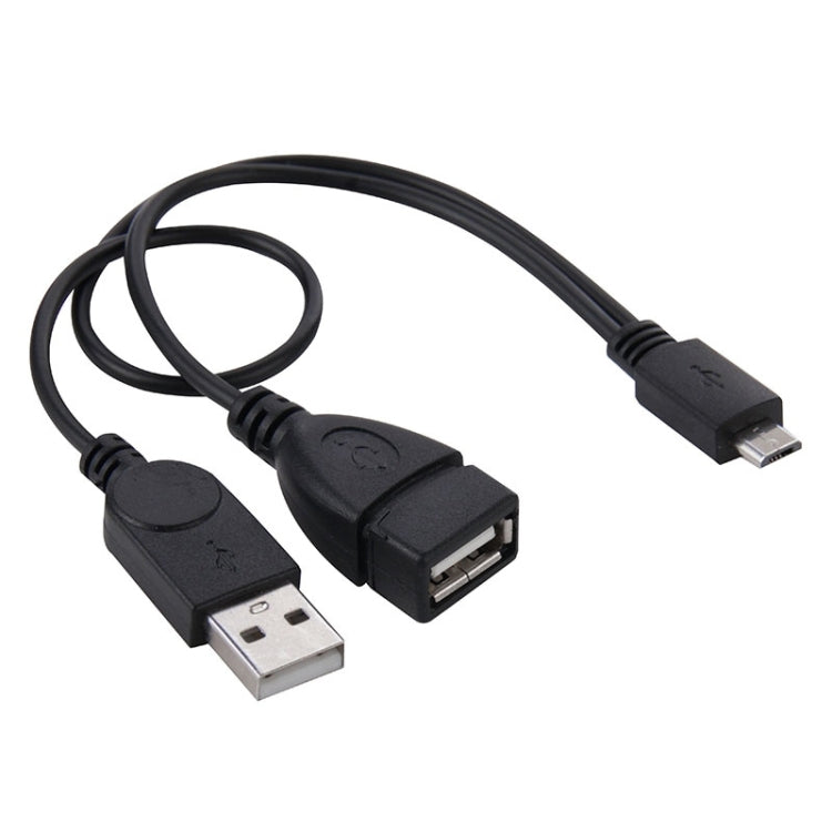 Cabo Adaptador Conversor OTG Micro USB para USB 2.0 Macho e USB 2.0 Fêmea Host, Comprimento: Cerca de 30cm, Micro USB para USB 2.0 AM+AF