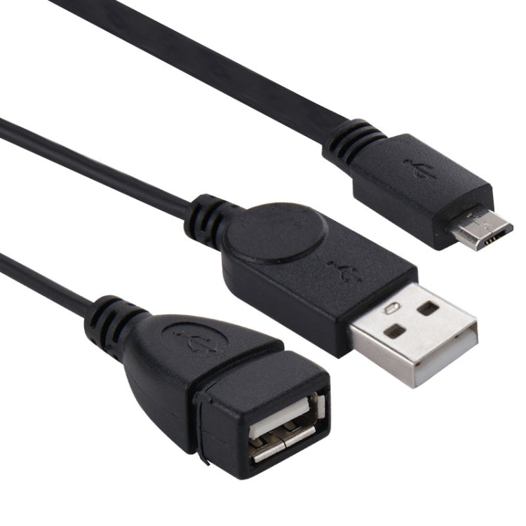 Cabo Adaptador Conversor OTG Micro USB para USB 2.0 Macho e USB 2.0 Fêmea Host, Comprimento: Cerca de 30cm, Micro USB para USB 2.0 AM+AF