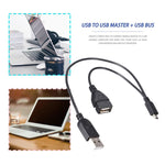 Cabo Adaptador Conversor OTG Micro USB para USB 2.0 Macho e USB 2.0 Fêmea Host, Comprimento: Cerca de 30cm, Micro USB para USB 2.0 AM+AF