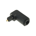 Adaptador de Áudio Digital TOSLINK de Alta Qualidade Dourado Quadrado para Quadrado com Ângulo Reto de 90 Graus, Fibra Óptica de Áudio Redonda
