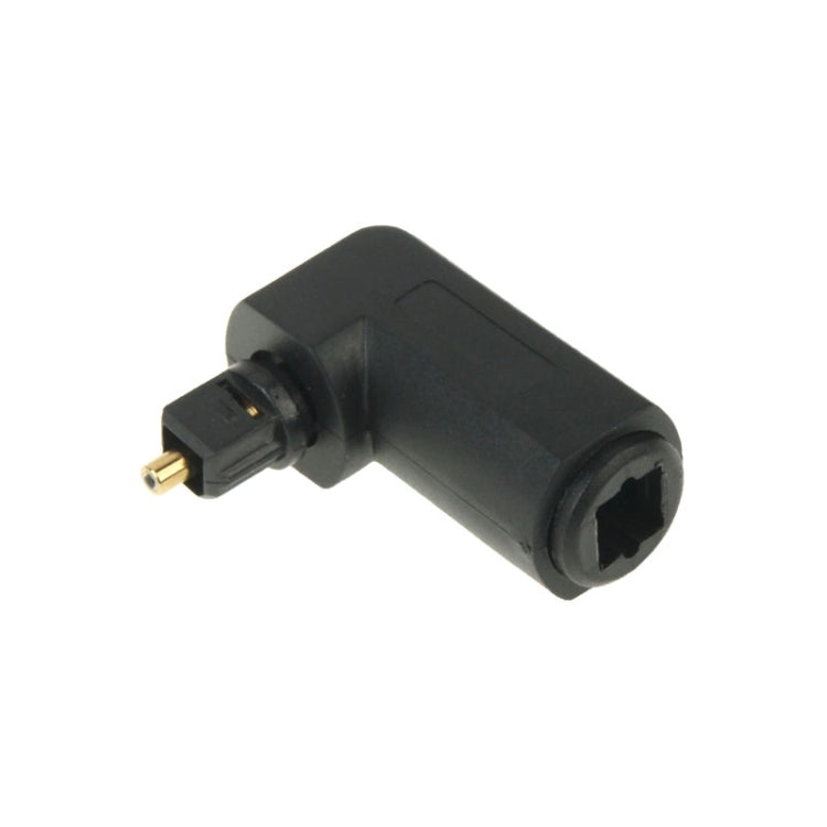 Adaptador de Áudio Digital TOSLINK de Alta Qualidade Dourado Quadrado para Quadrado com Ângulo Reto de 90 Graus, Fibra Óptica de Áudio Redonda