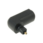 Adaptador de Áudio Digital TOSLINK de Alta Qualidade Dourado Quadrado para Quadrado com Ângulo Reto de 90 Graus, Fibra Óptica de Áudio Redonda