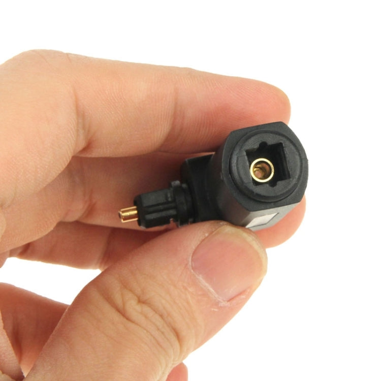 Adaptador de Áudio Digital TOSLINK de Alta Qualidade Dourado Quadrado para Quadrado com Ângulo Reto de 90 Graus, Fibra Óptica de Áudio Redonda