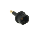 Adaptador de Fibra Óptica Dourado Quadrado para Redondo 3,5mm, Fibra Óptica Digital com Ângulo de 90 Graus