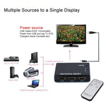Selector Mini 3x1 HDMI HD 1080P V1.3 com Comando para HDTV / STB / DVD / Projetor / DVR, 1x3 HDMI V1.3